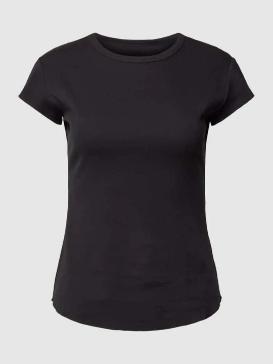 Zdjęcie produktu T-shirt z prążkowaniem model ‘Go Ribbed’ Sloggi Czarny