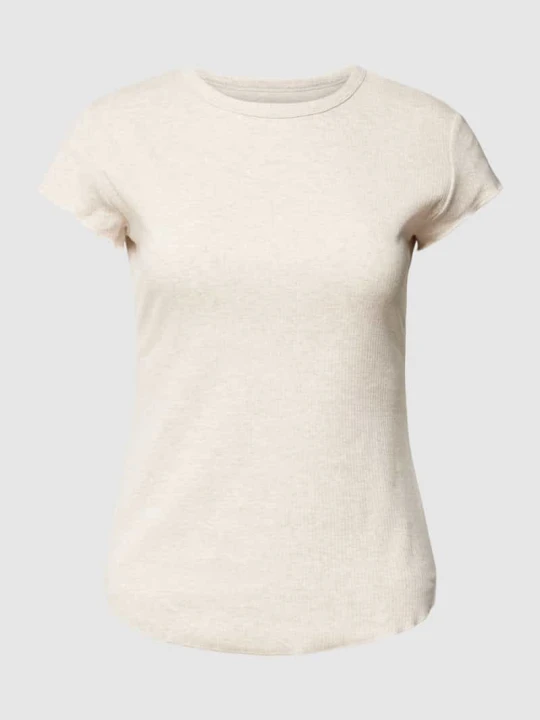 Zdjęcie produktu T-shirt z prążkowaniem model ‘Go Ribbed’ Sloggi Jasnoszary melanż