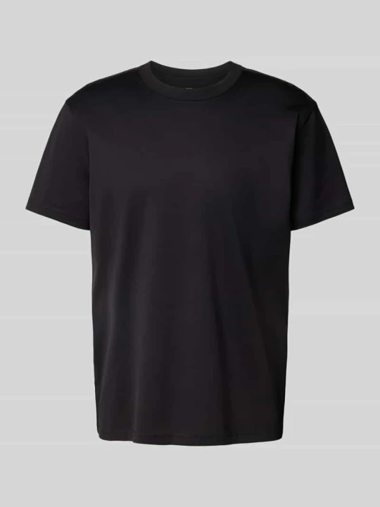 Zdjęcie produktu T-shirt z prążkowanym okrągłym dekoltem Bread & Boxers Czarny