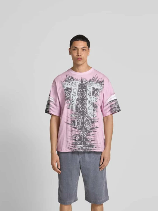 Zdjęcie produktu T-shirt z prążkowanym okrągłym dekoltem Diesel Biały