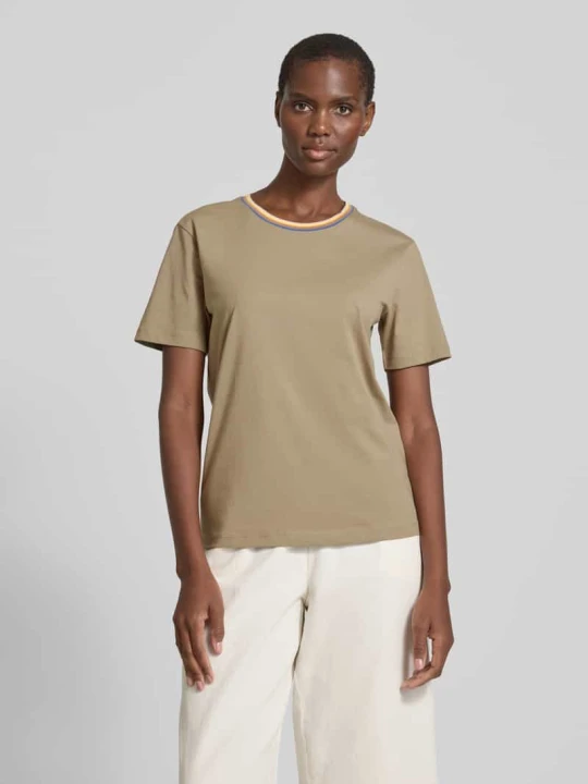 Zdjęcie produktu T-shirt z prążkowanym okrągłym dekoltem Jake*s Limonkowy