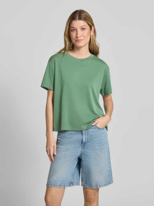 Zdjęcie produktu T-shirt z prążkowanym okrągłym dekoltem Jake*s Zielony