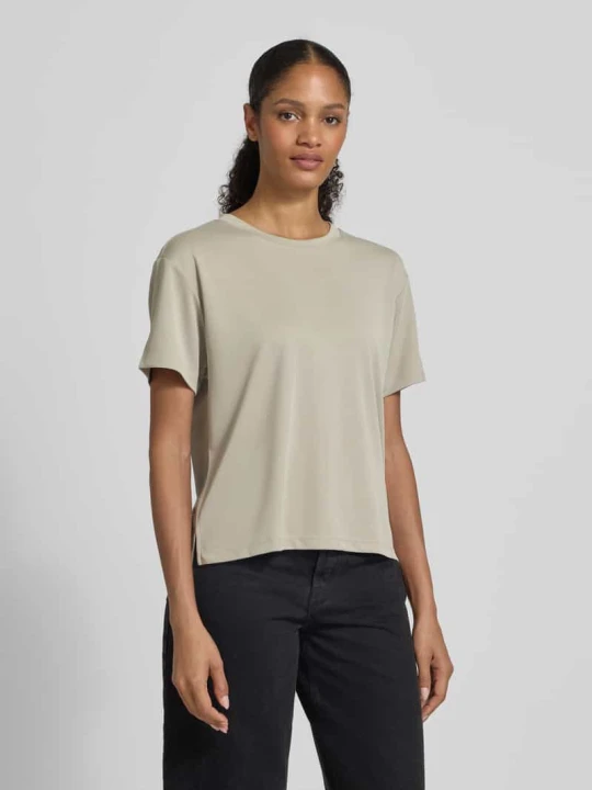 Zdjęcie produktu T-shirt z prążkowanym okrągłym dekoltem Jake*s Gliniany