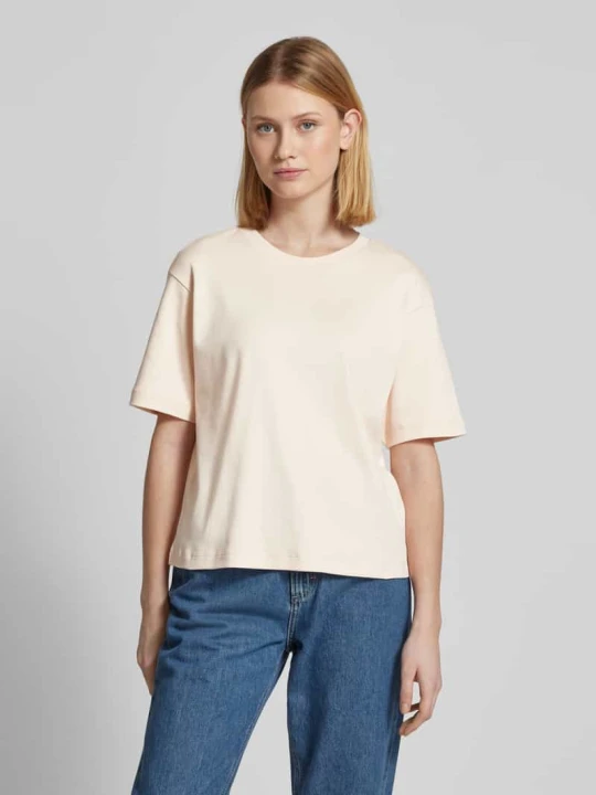 Zdjęcie produktu T-shirt z prążkowanym okrągłym dekoltem Jake*s Morelowy