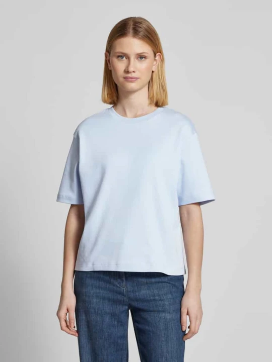 Zdjęcie produktu T-shirt z prążkowanym okrągłym dekoltem Jake*s Jasnoniebieski