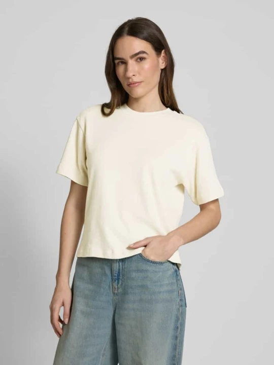 Zdjęcie produktu T-shirt z prążkowanym okrągłym dekoltem Jake*s Écru