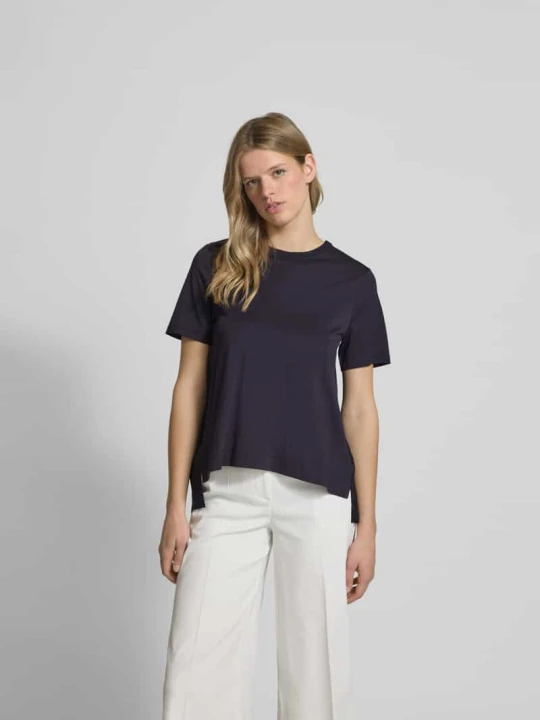 Zdjęcie produktu T-shirt z prążkowanym okrągłym dekoltem Joseph Granatowy