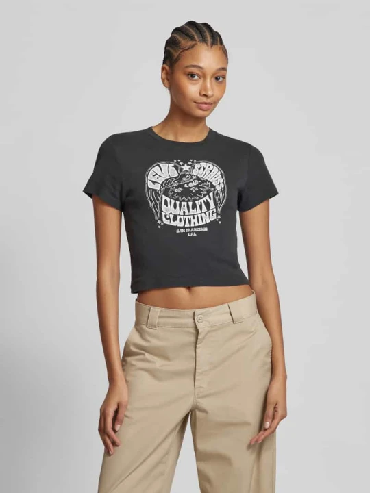 Zdjęcie produktu T-shirt z prążkowanym okrągłym dekoltem Levi's Czarny