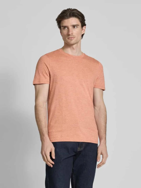 Zdjęcie produktu T-shirt z prążkowanym okrągłym dekoltem MCNEAL Terakotowy
