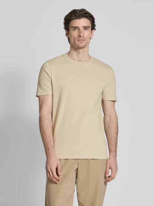 Zdjęcie produktu T-shirt z prążkowanym okrągłym dekoltem MCNEAL Beżowy
