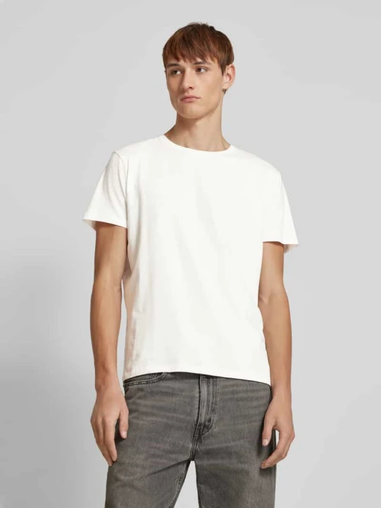 Zdjęcie produktu T-shirt z prążkowanym, okrągłym dekoltem model ‘Dinton’ Blend Biały