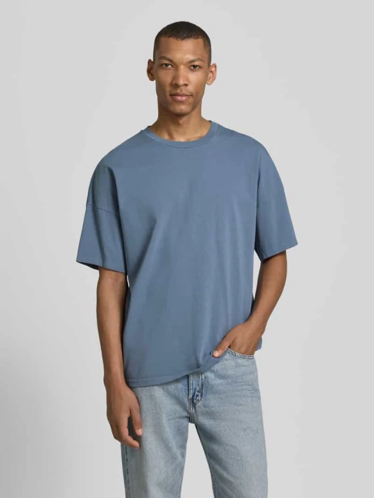 Zdjęcie produktu t-shirt z prążkowanym okrągłym dekoltem model 'FIZVALLEY' American Vintage Niebieski