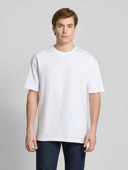 Zdjęcie produktu T-shirt z prążkowanym, okrągłym dekoltem model ‘HUDSON’ Samsøe Samsøe Biały