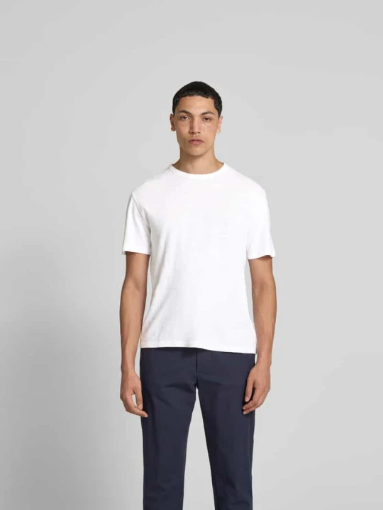 Zdjęcie produktu T-shirt z prążkowanym okrągłym dekoltem Officine Générale Biały