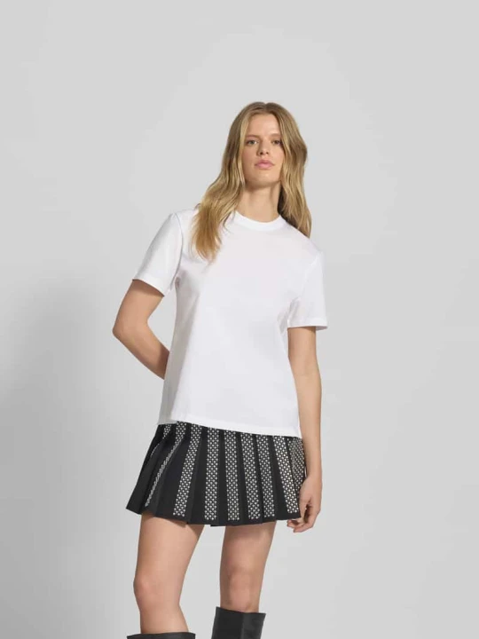 Zdjęcie produktu T-shirt z prążkowanym okrągłym dekoltem Paco Rabanne Biały