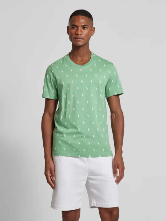 Zdjęcie produktu T-shirt z prążkowanym okrągłym dekoltem Polo Ralph Lauren Miętowy