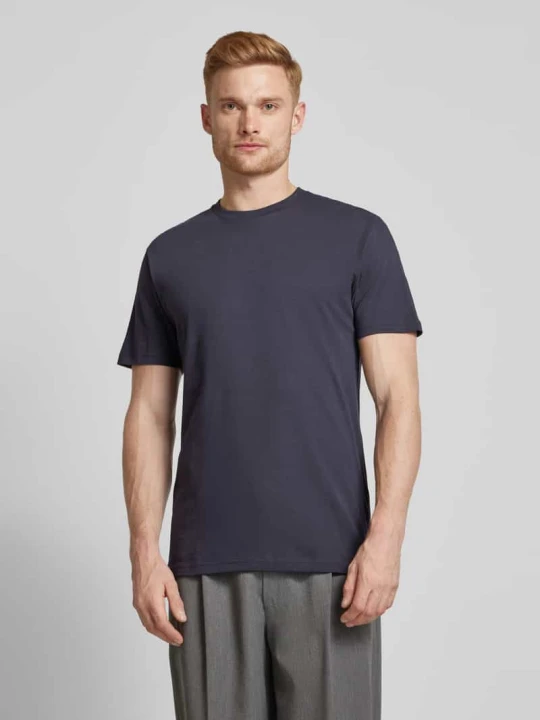 Zdjęcie produktu T-shirt z prążkowanym Okrągły dekolt w Zestaw 2 szt. RAGMAN Granatowy
