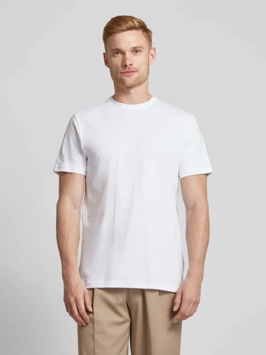 Zdjęcie produktu T-shirt z prążkowanym Okrągły dekolt w Zestaw 2 szt. RAGMAN Biały