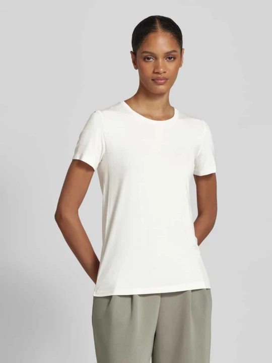 Zdjęcie produktu T-shirt z prążkowanym okrągłym dekoltem Schiesser Złamany biały