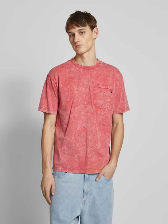 Zdjęcie produktu T-shirt z prążkowanym okrągłym dekoltem Scotch & Soda Różowy