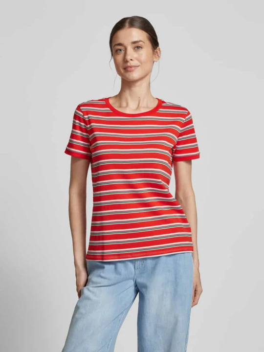 Zdjęcie produktu T-shirt z prążkowanymi wykończeniami Jake*s Wiśniowy