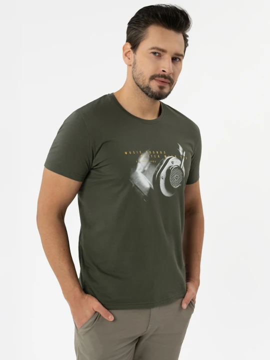 Zdjęcie produktu T-shirt z printem T-STARDUST Volcano Khaki