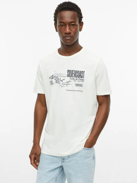 Zdjęcie produktu T-shirt z przędzy płomieniowej z grafiką s.Oliver kremowy
