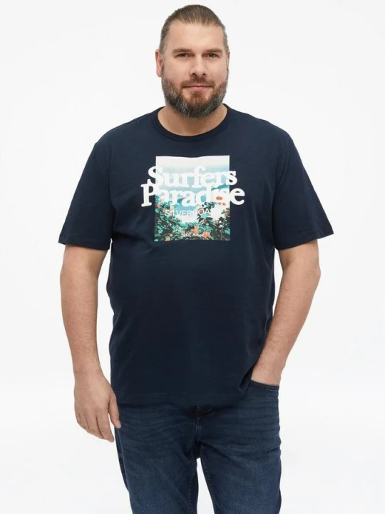 Zdjęcie produktu T-shirt z przędzy płomieniowej z grafiką s.Oliver niebieski