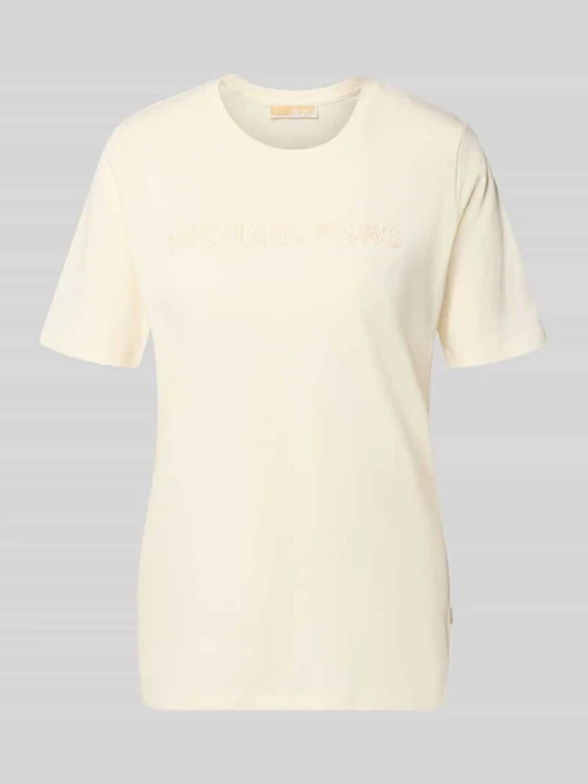 Zdjęcie produktu T-shirt z przeszyciem z logo Michael Kors Złamany biały