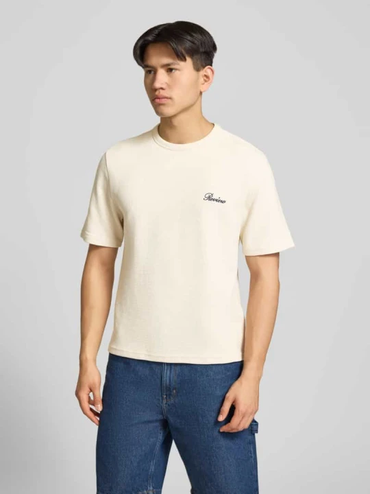 Zdjęcie produktu T-shirt z przeszyciem z logo REVIEW Écru