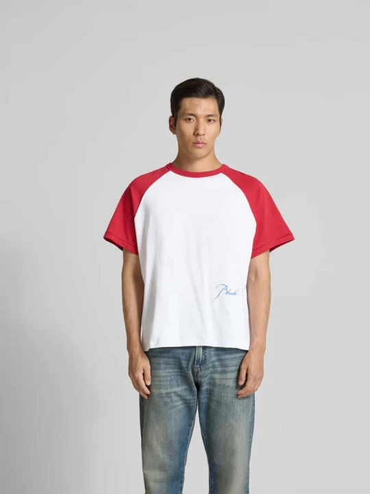 Zdjęcie produktu T-shirt z przeszyciem z logo Rhude Złamany biały