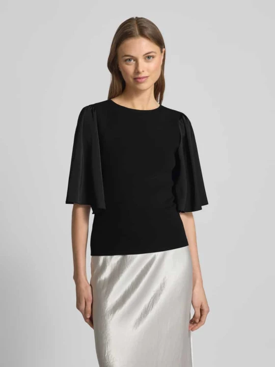 Zdjęcie produktu T-shirt z rękawami z lejącego materiału model ‘sama’ Gestuz Czarny