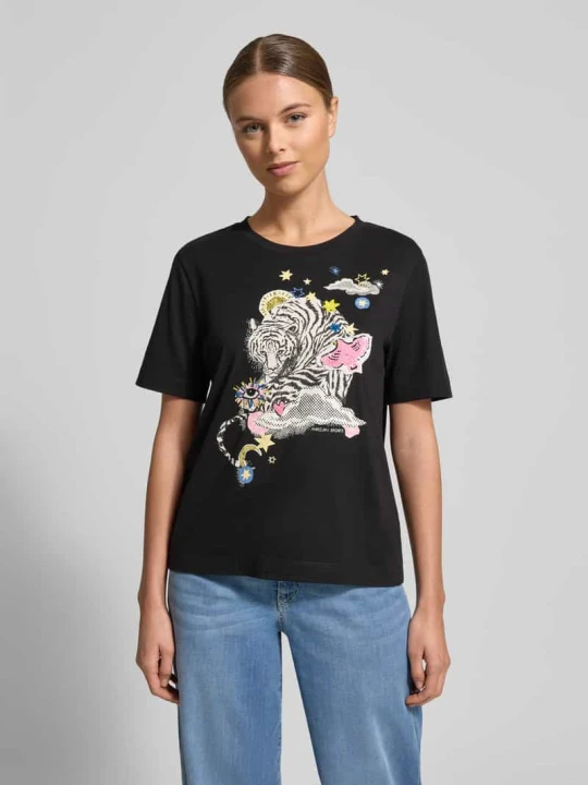 Zdjęcie produktu T-shirt z rękawem 1/2 Marc Cain Czarny