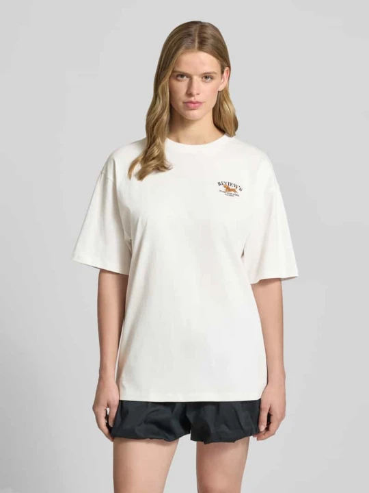 Zdjęcie produktu T-shirt z rękawem 1/2 REVIEW Biały
