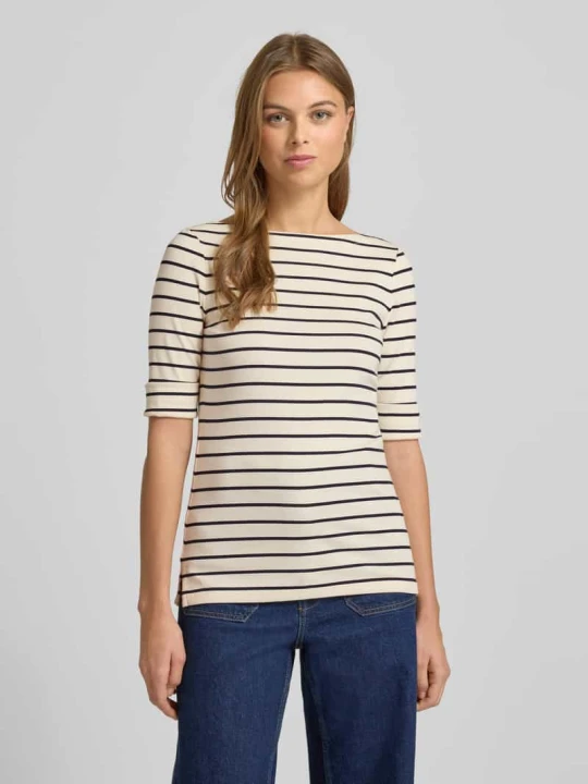 Zdjęcie produktu T-shirt o kroju regular fit z rękawem o dł. 1/2 Model 'JUDY' Lauren Ralph Lauren Biały