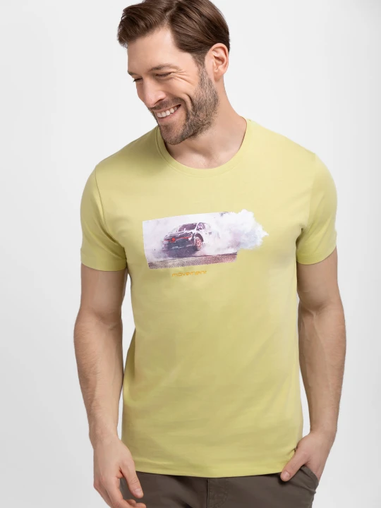 Zdjęcie produktu T-shirt z samochodem rajdowym T-DUST Volcano Limonkowy