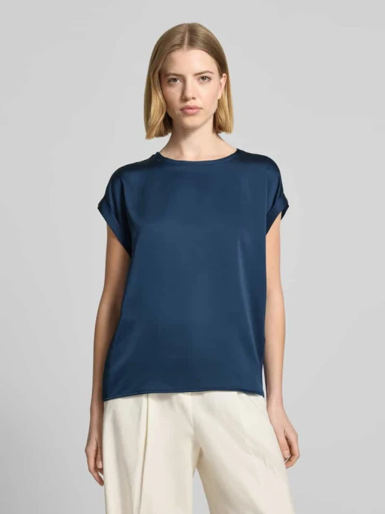Zdjęcie produktu t-shirt z satyny model 'ELLETTE' Vila Granatowy