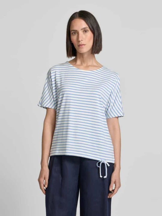 Zdjęcie produktu T-shirt z tunelem na dole Oui Ciemnoniebieski