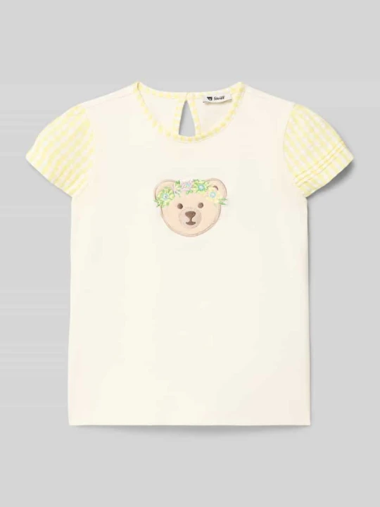 Zdjęcie produktu t-shirt z tylnym wycięciem w kształcie łezki Steiff Złamany biały