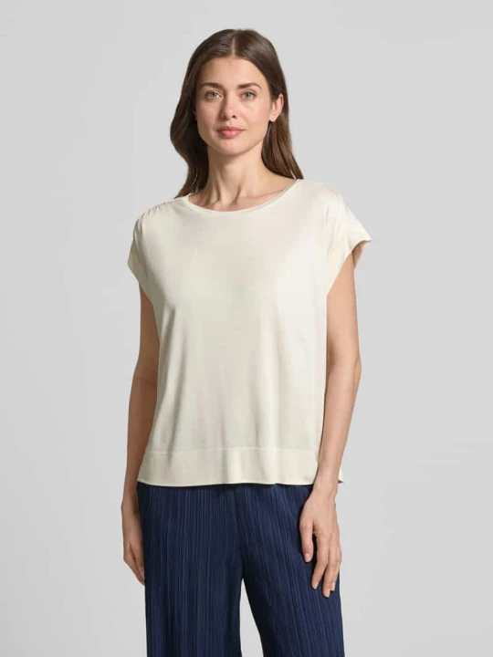 Zdjęcie produktu T-shirt z utrwaloną zakładką na rękawach model 'Sosilla' Opus Beżowy