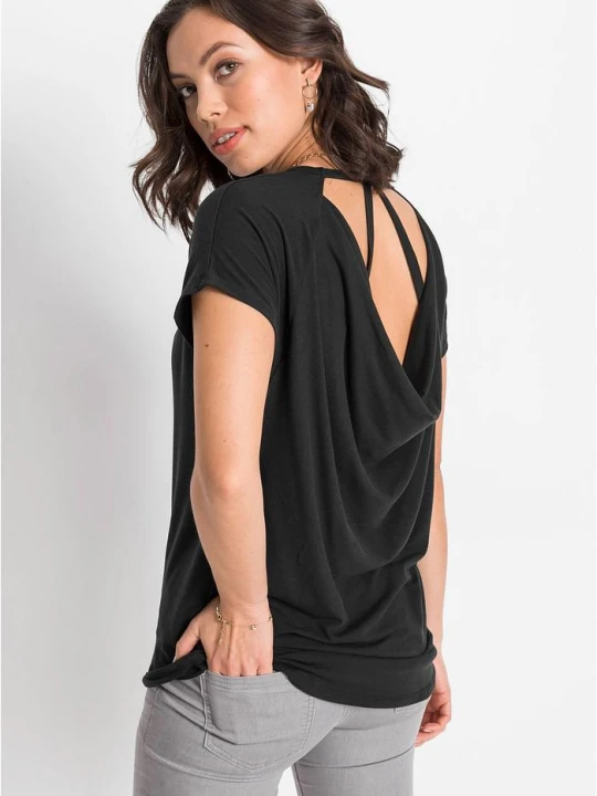 Zdjęcie produktu T-shirt z miękkiej wiskozy BonPrix czarny