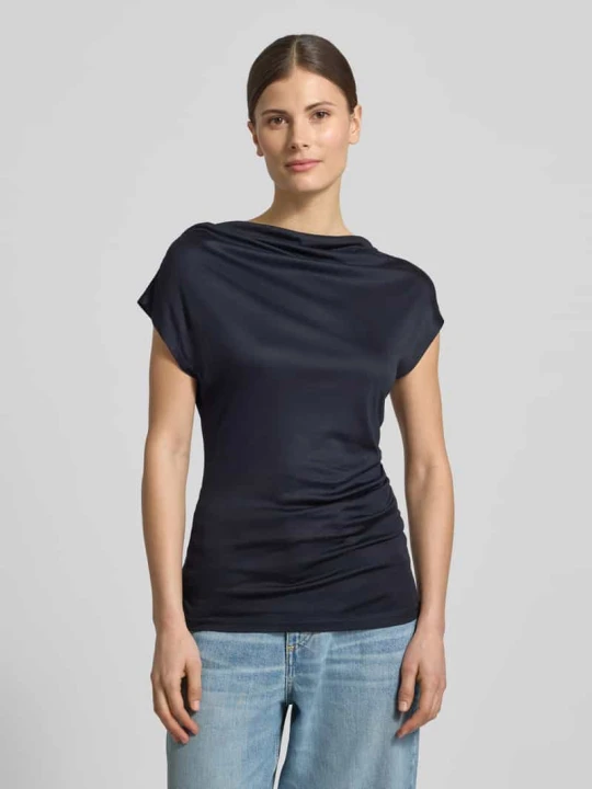 Zdjęcie produktu t-shirt z wiskozy z okrągłym dekoltem comma Granatowy