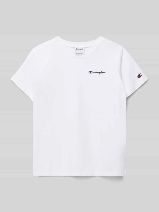 Zdjęcie produktu T-shirt z Wyhaftowane logo i Okrągły dekolt Champion Biały