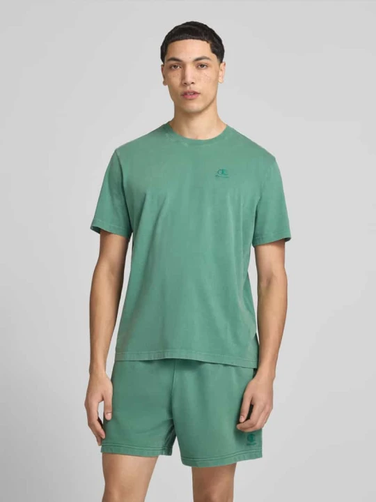 Zdjęcie produktu T-shirt z Wyhaftowane logo i Okrągły dekolt Champion Zielony
