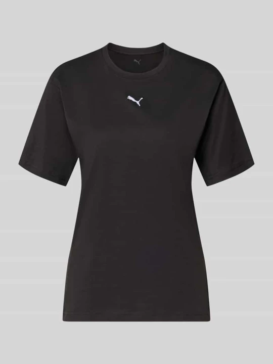 Zdjęcie produktu T-shirt z Wyhaftowane logo i Okrągły dekolt Puma Czarny