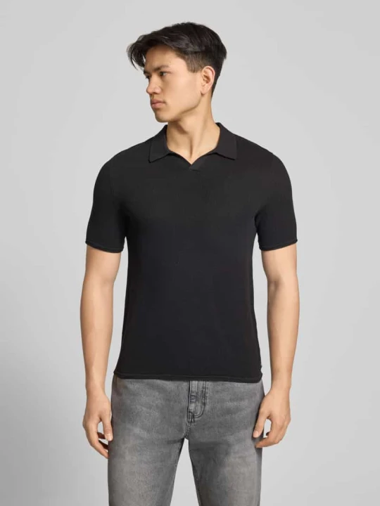 Zdjęcie produktu T-shirt z Wyhaftowane logo i Okrągły dekolt REVIEW Czarny