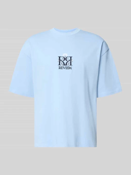 Zdjęcie produktu T-shirt z Wyhaftowane logo i Okrągły dekolt REVIEW
