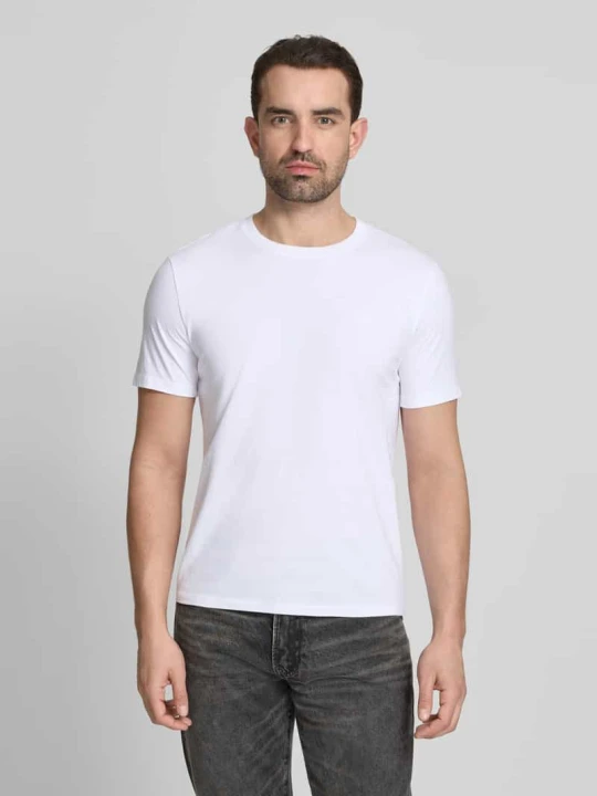 Zdjęcie produktu T-shirt z Wyhaftowane logo i Okrągły dekolt Scotch & Soda Biały