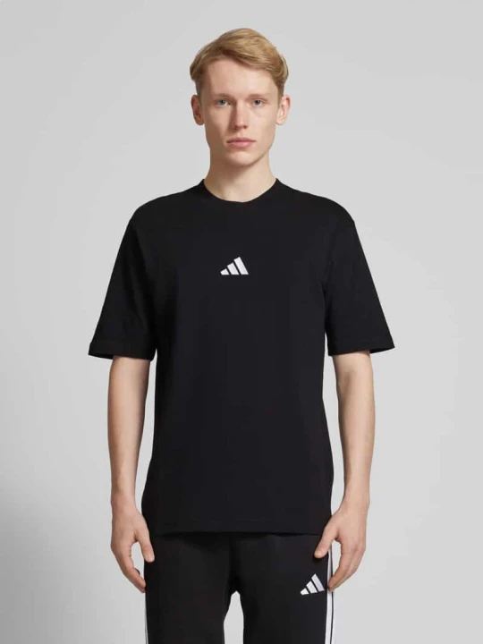 Zdjęcie produktu T-shirt z wyhaftowanym logo Adidas Czarny