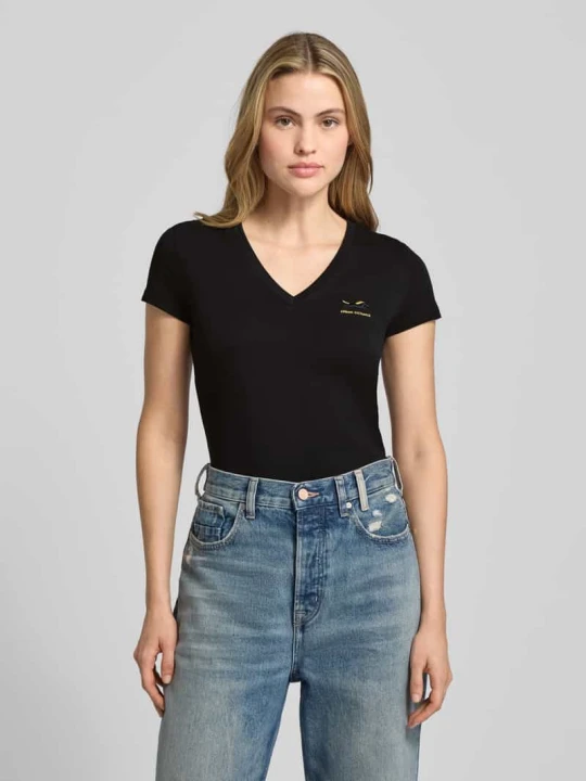 Zdjęcie produktu T-shirt z wyhaftowanym logo Armani Exchange Czarny